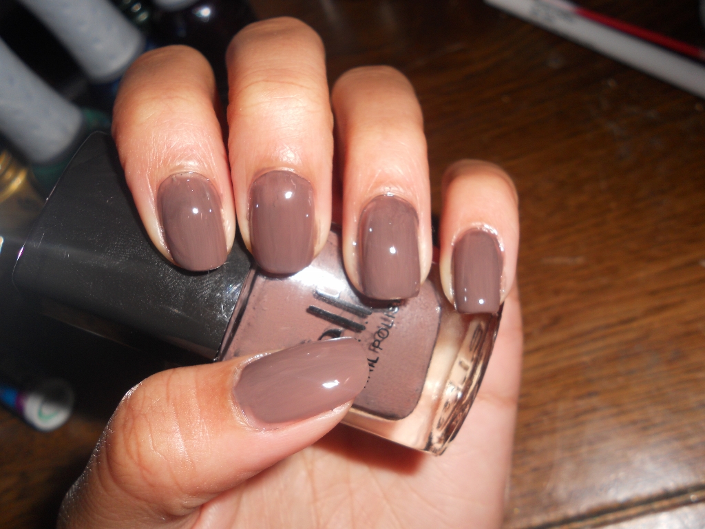 3. Brown and Tan Glitter Powder Nails - wide 7