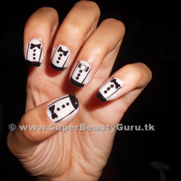 Tuxedo Nail Tutorial How To Paint Tuxedo Nail Designs Offbeat Look