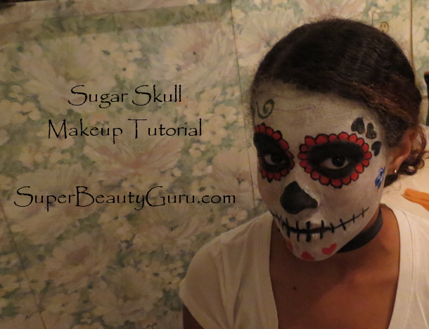 red sugar skull makeup tutorial