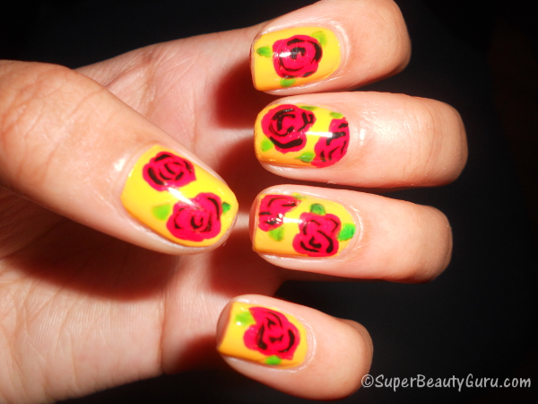 4. Watercolor Rose Nail Design - wide 8