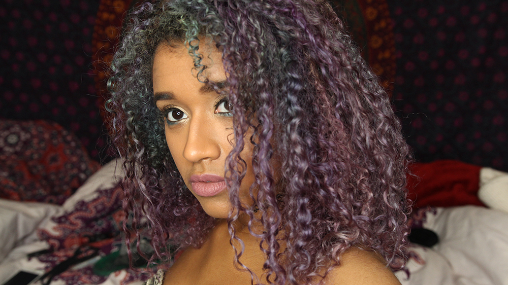 curly purple hair