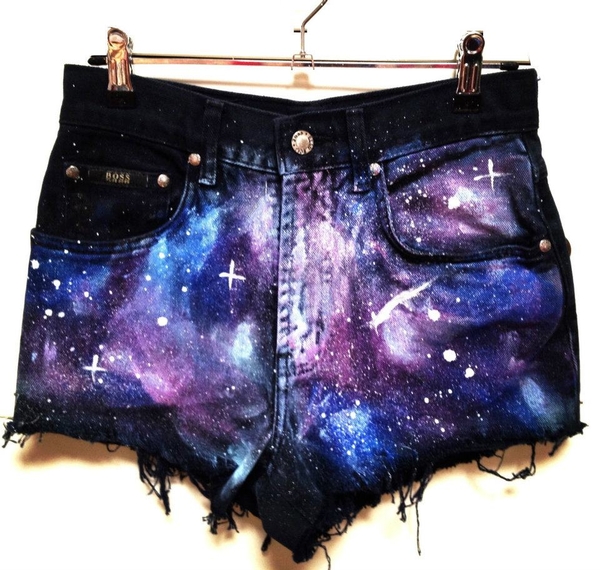 galaxy print shorts